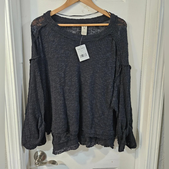 NWT FREE PEOPLE Island Girl Hacci Tee - Picture 2 of 8